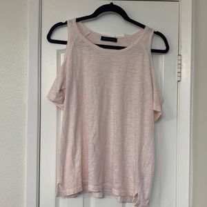 SANCTUARY Cold Shoulder Pink Cotton Tee Small